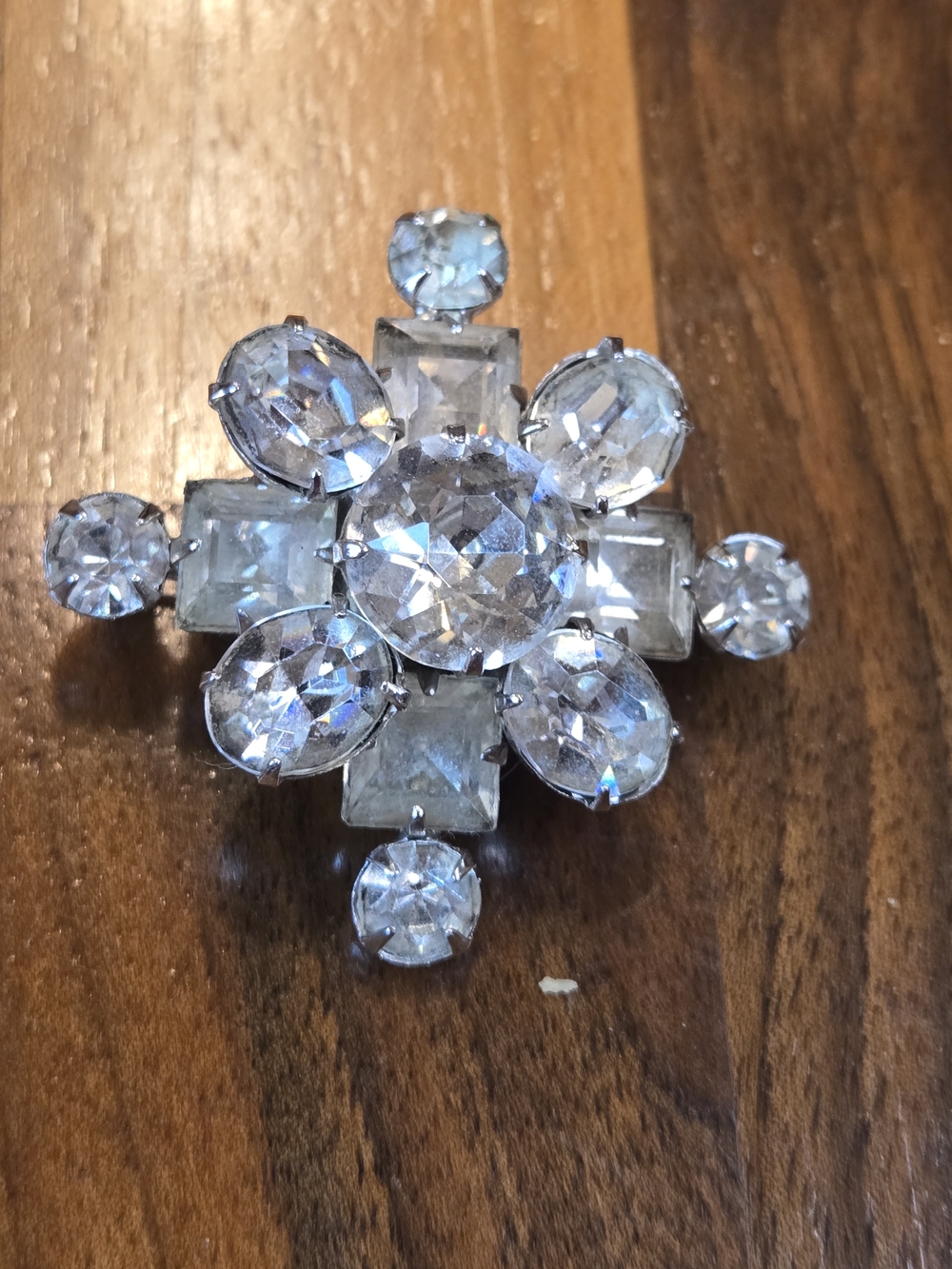 Vintage Kramer of New York Rhinestone Brooch - MCM Academic Chic Starburst